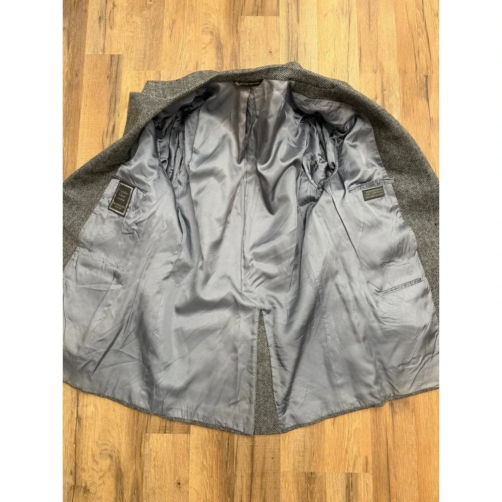 Christian Dior Monsieur Gray Herringbone Virgin‎ Wool Blazer Sport Coat USA